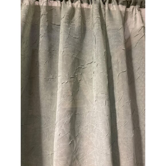 Set Of 2 Sheer Light Green Textured Curtains 55"x63" With Rod Pocket - Picture 2 of 6